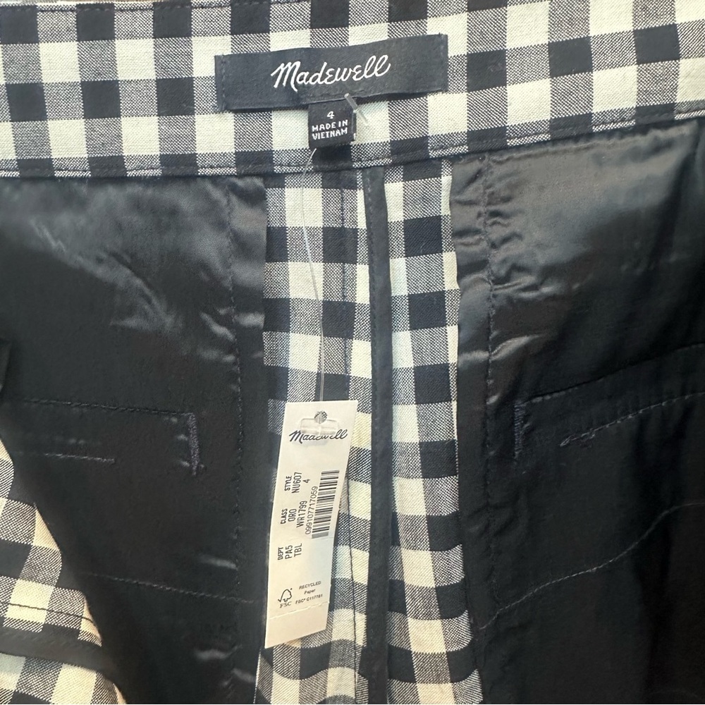 Madewell Black and White Gingham Mini Skort - Picture 7 of 8
